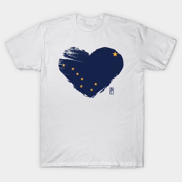 U.S. State - I Love Alaska - Alaska Flag T-Shirt by ArtProjectShop